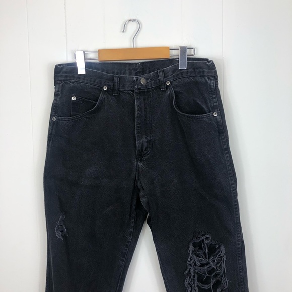 Vintage Wrangler Distressed High Waisted Jeans Sz 32 - Picture 3 of 12